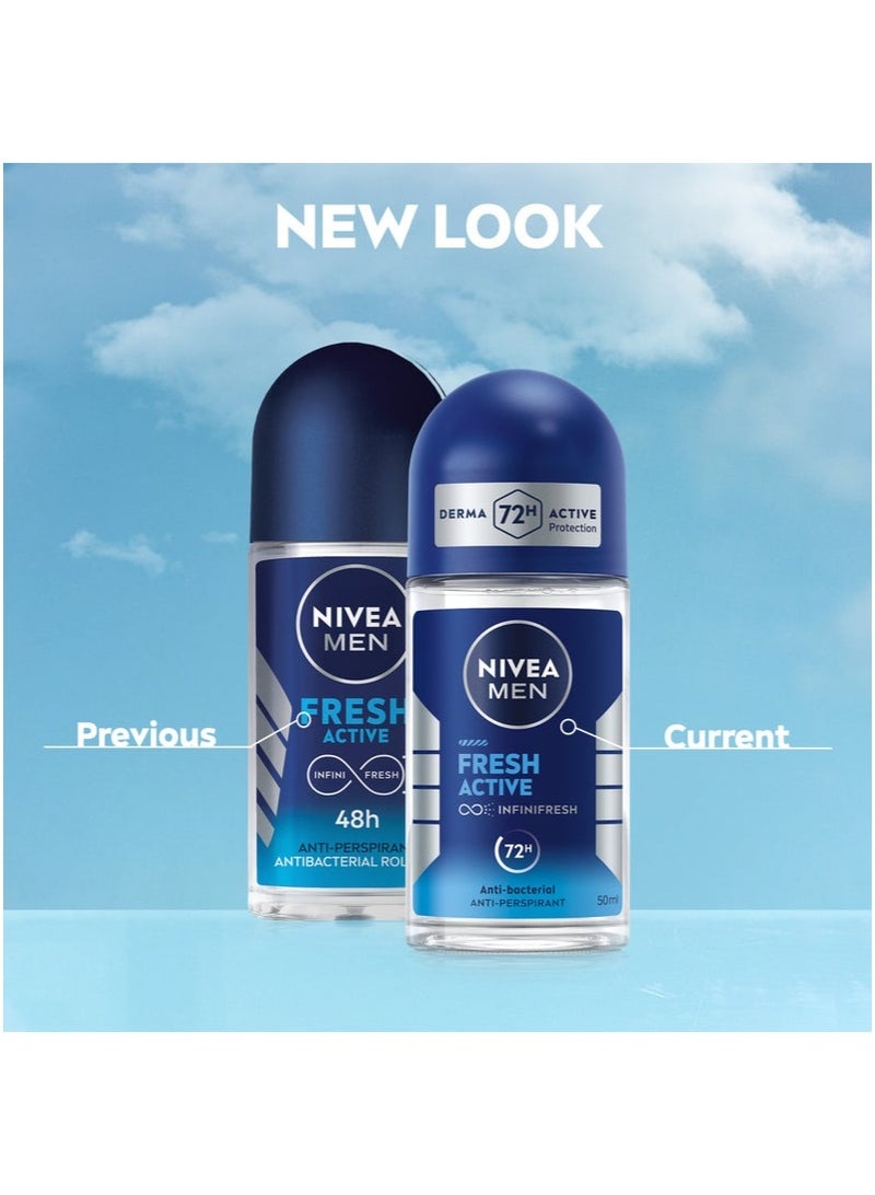 نيفيا مضاد التعرق فريش أكتيف برائحة منعشة باللون الأزرق 50 مل - Image 2